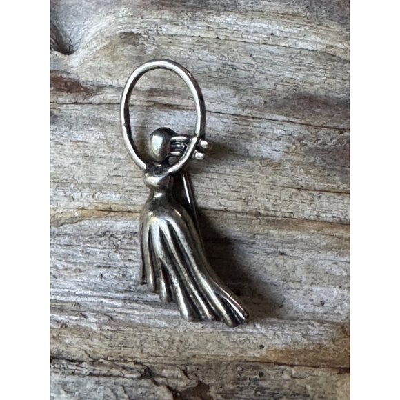 DM Sterling Silver Woman Dancing Figurine Pendant 925 - Picture 5 of 5